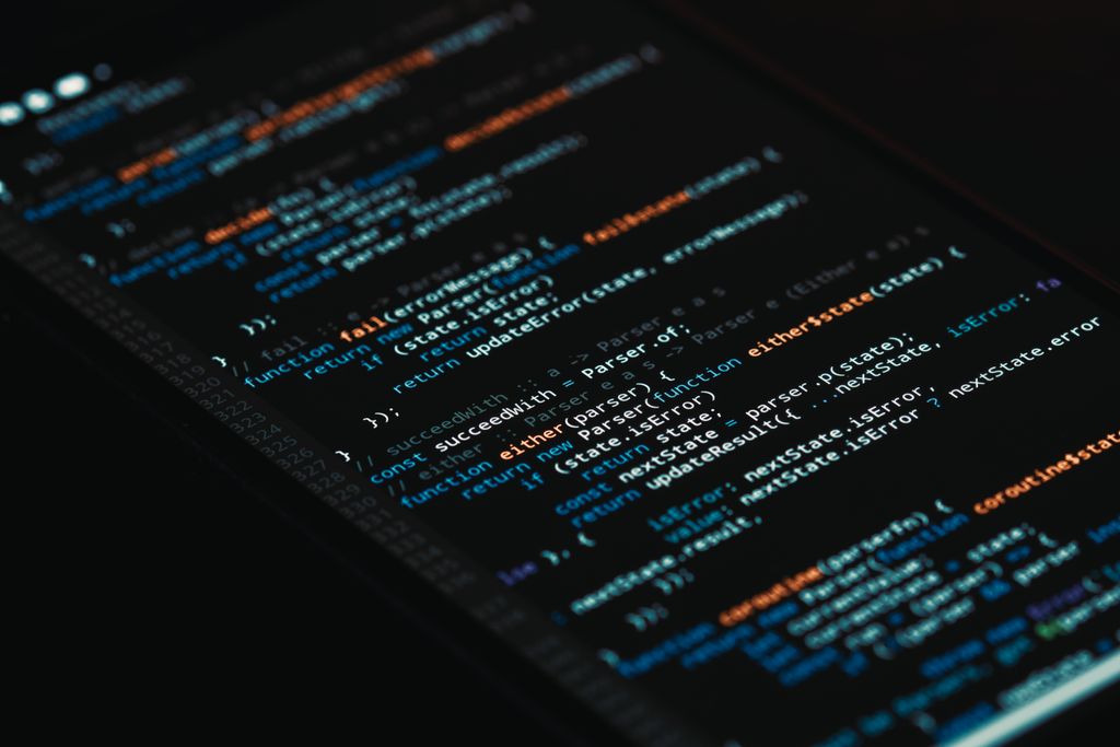 A detailed view of computer programming code on a screen, showcasing software development.