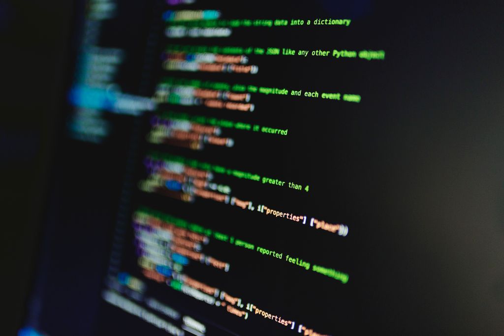 Colorful lines of code on a computer screen showcasing programming and technology focus.